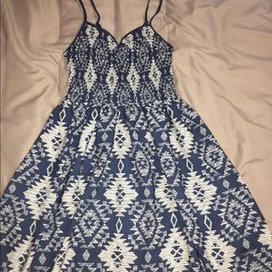 Blue dress with patterns from Mason + Mackengie